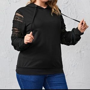 Laced sleeve hoodie